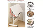 Petit bureau debout, hauteur réglable, bureau pliable avec roulettes, table d'ordinateur mobile, bureau assis-debout, pour petits espaces