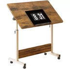 Petit bureau debout, hauteur réglable, bureau pliable avec roulettes, table d'ordinateur mobile, bureau assis-debout, pour petits espaces