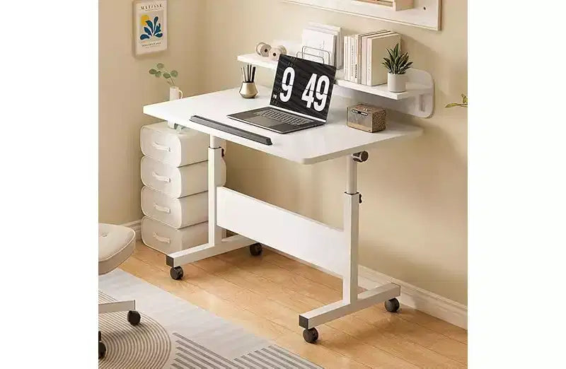 Petit bureau debout, hauteur réglable, bureau pliable avec roulettes, table d'ordinateur mobile, bureau assis-debout, pour petits espaces