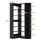 Besiost 71, étagère d'angle à 6 niveaux avec rangement ouvert, étagères de présentation en bois pour chambre à coucher