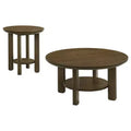 Coaster, ensemble de 2 tables basses rondes en bois Ottowa