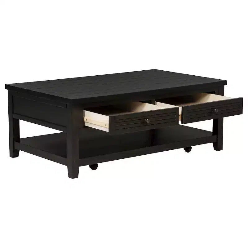 Table basse rectangulaire à 2 tiroirs Concord de Coaster, Java vieilli