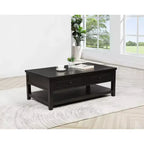Table basse rectangulaire à 2 tiroirs Concord de Coaster, Java vieilli