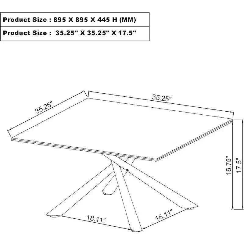 Dessus de table basse carré en pierre frittée Coaster, Carvell