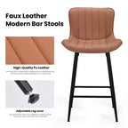 TUYOHW Lot de 2 tabourets de bar en cuir PU à hauteur de comptoir, chaises de bar pivotantes avec siège ergonomique, chaises de salle à manger pour îlot de cuisine, bureau, bar
