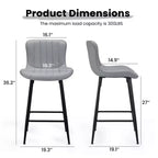TUYOHW Lot de 2 tabourets de bar en cuir PU à hauteur de comptoir, chaises de bar pivotantes avec siège ergonomique, chaises de salle à manger pour îlot de cuisine, bureau, bar