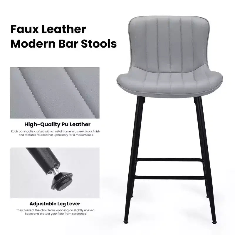 TUYOHW Lot de 2 tabourets de bar en cuir PU à hauteur de comptoir, chaises de bar pivotantes avec siège ergonomique, chaises de salle à manger pour îlot de cuisine, bureau, bar