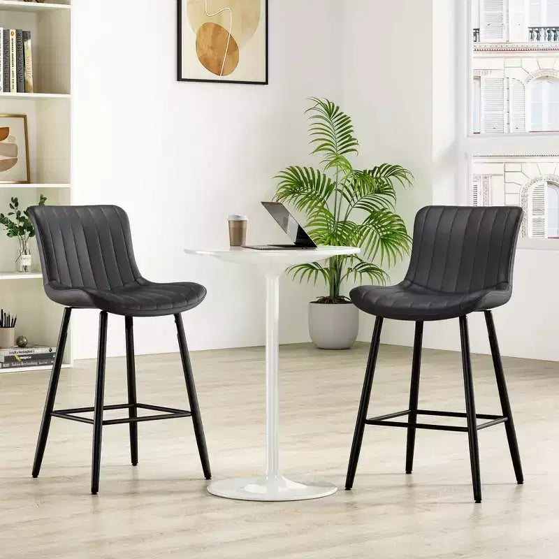TUYOHW Lot de 2 tabourets de bar en cuir PU à hauteur de comptoir, chaises de bar pivotantes avec siège ergonomique, chaises de salle à manger pour îlot de cuisine, bureau, bar