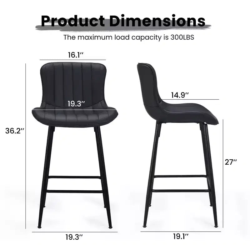 TUYOHW Lot de 2 tabourets de bar en cuir PU à hauteur de comptoir, chaises de bar pivotantes avec siège ergonomique, chaises de salle à manger pour îlot de cuisine, bureau, bar
