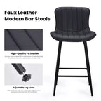 TUYOHW Lot de 2 tabourets de bar en cuir PU à hauteur de comptoir, chaises de bar pivotantes avec siège ergonomique, chaises de salle à manger pour îlot de cuisine, bureau, bar