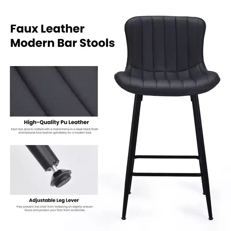 TUYOHW Lot de 2 tabourets de bar en cuir PU à hauteur de comptoir, chaises de bar pivotantes avec siège ergonomique, chaises de salle à manger pour îlot de cuisine, bureau, bar