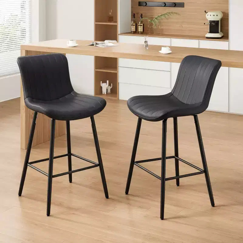 TUYOHW Lot de 2 tabourets de bar en cuir PU à hauteur de comptoir, chaises de bar pivotantes avec siège ergonomique, chaises de salle à manger pour îlot de cuisine, bureau, bar