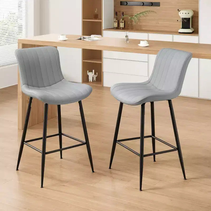 TUYOHW PU Leather Counter Height Bar Stools Set of 2,Swivel Bar Chairs with Ergonomic Seat,Dining Room Chairs for Kitchen Island,Office,Bar
