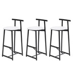 Tabourets de bar à hauteur de comptoir TUYOHW, lot de 3, chaises de bar avec dossier ergonomique et base en acier, chaises sans accoudoirs pour îlot de cuisine, bar de maison, salle à manger
