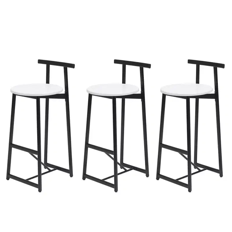 Tabourets de bar à hauteur de comptoir TUYOHW, lot de 3, chaises de bar avec dossier ergonomique et base en acier, chaises sans accoudoirs pour îlot de cuisine, bar de maison, salle à manger