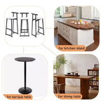 Tabourets de bar à hauteur de comptoir TUYOHW, lot de 3, chaises de bar avec dossier ergonomique et base en acier, chaises sans accoudoirs pour îlot de cuisine, bar de maison, salle à manger