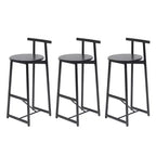 Tabourets de bar à hauteur de comptoir TUYOHW, lot de 3, chaises de bar avec dossier ergonomique et base en acier, chaises sans accoudoirs pour îlot de cuisine, bar de maison, salle à manger