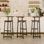 Tabourets de bar à hauteur de comptoir TUYOHW, lot de 3, chaises de bar avec dossier ergonomique et base en acier, chaises sans accoudoirs pour îlot de cuisine, bar de maison, salle à manger