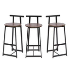 Tabourets de bar à hauteur de comptoir TUYOHW, lot de 3, chaises de bar avec dossier ergonomique et base en acier, chaises sans accoudoirs pour îlot de cuisine, bar de maison, salle à manger