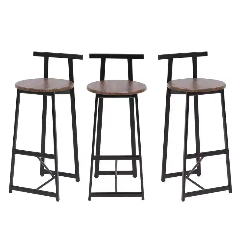 Tabourets de bar à hauteur de comptoir TUYOHW, lot de 3, chaises de bar avec dossier ergonomique et base en acier, chaises sans accoudoirs pour îlot de cuisine, bar de maison, salle à manger