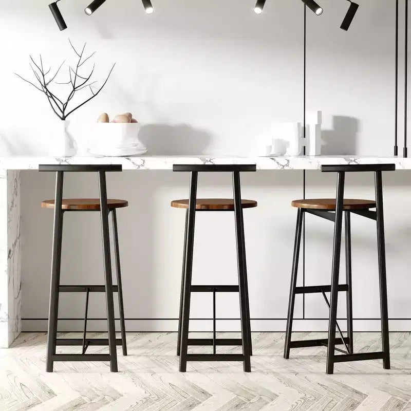 Tabourets de bar à hauteur de comptoir TUYOHW, lot de 3, chaises de bar avec dossier ergonomique et base en acier, chaises sans accoudoirs pour îlot de cuisine, bar de maison, salle à manger