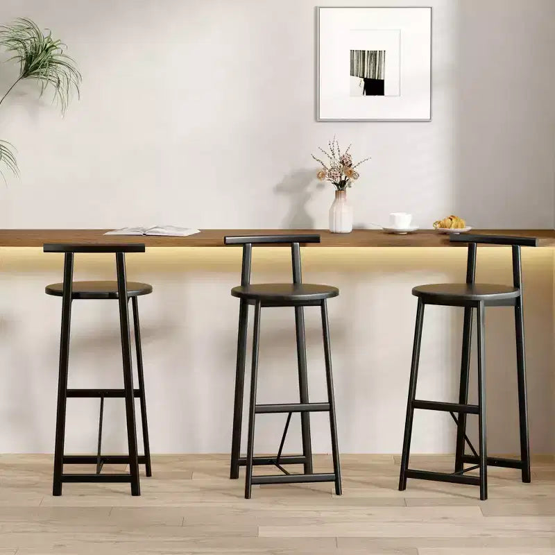 Tabourets de bar à hauteur de comptoir TUYOHW, lot de 3, chaises de bar avec dossier ergonomique et base en acier, chaises sans accoudoirs pour îlot de cuisine, bar de maison, salle à manger