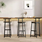 Tabourets de bar à hauteur de comptoir TUYOHW, lot de 3, chaises de bar avec dossier ergonomique et base en acier, chaises sans accoudoirs pour îlot de cuisine, bar de maison, salle à manger