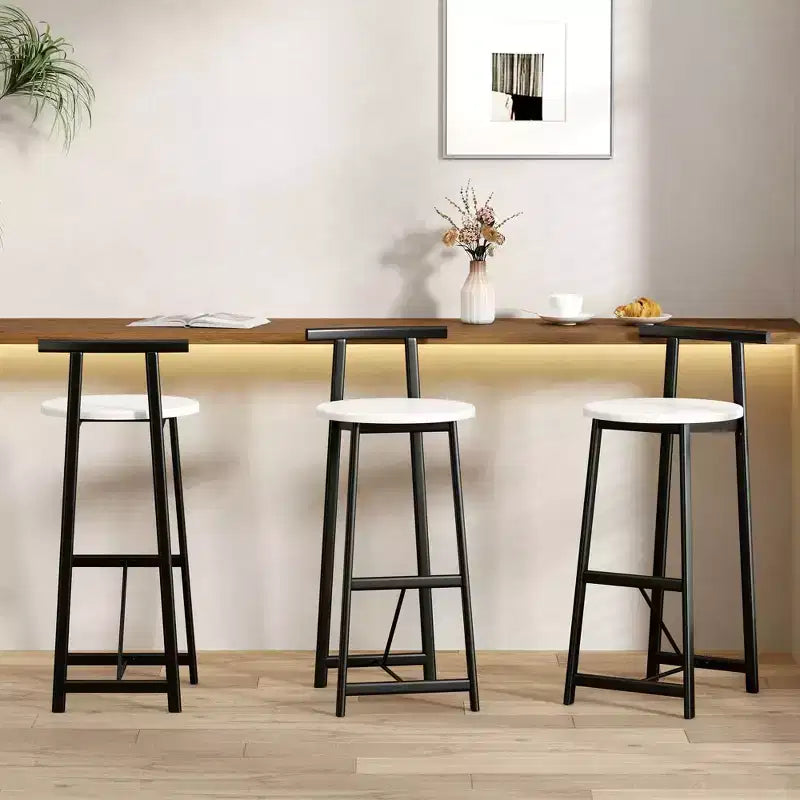 Tabourets de bar à hauteur de comptoir TUYOHW, lot de 3, chaises de bar avec dossier ergonomique et base en acier, chaises sans accoudoirs pour îlot de cuisine, bar de maison, salle à manger