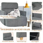 Ensemble de fauteuils d'appoint surdimensionnés TUYOHW, fauteuil de salon moderne de 89 cm avec pouf de rangement, siège profond, fauteuil rembourré pour salon, chambre, bureau