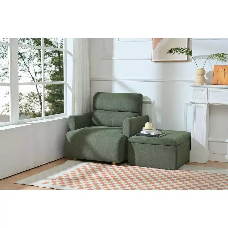 Ensemble de fauteuils d'appoint surdimensionnés TUYOHW, fauteuil de salon moderne de 89 cm avec pouf de rangement, siège profond, fauteuil rembourré pour salon, chambre, bureau