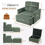 Ensemble de fauteuils d'appoint surdimensionnés TUYOHW, fauteuil de salon moderne de 89 cm avec pouf de rangement, siège profond, fauteuil rembourré pour salon, chambre, bureau