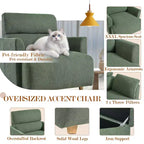 Ensemble de fauteuils d'appoint surdimensionnés TUYOHW, fauteuil de salon moderne de 89 cm avec pouf de rangement, siège profond, fauteuil rembourré pour salon, chambre, bureau