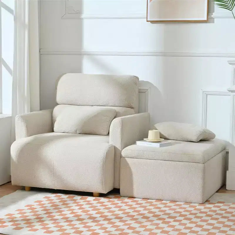 Ensemble de fauteuils d'appoint surdimensionnés TUYOHW, fauteuil de salon moderne de 89 cm avec pouf de rangement, siège profond, fauteuil rembourré pour salon, chambre, bureau