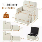 Ensemble de fauteuils d'appoint surdimensionnés TUYOHW, fauteuil de salon moderne de 89 cm avec pouf de rangement, siège profond, fauteuil rembourré pour salon, chambre, bureau