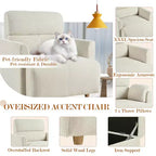 Ensemble de fauteuils d'appoint surdimensionnés TUYOHW, fauteuil de salon moderne de 89 cm avec pouf de rangement, siège profond, fauteuil rembourré pour salon, chambre, bureau