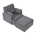 Ensemble de fauteuils d'appoint surdimensionnés TUYOHW, fauteuil de salon moderne de 89 cm avec pouf de rangement, siège profond, fauteuil rembourré pour salon, chambre, bureau