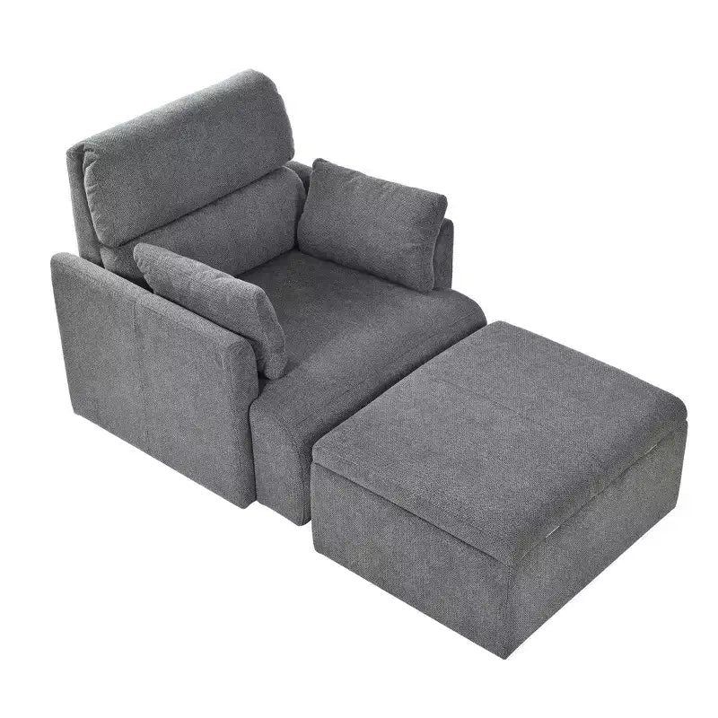 Ensemble de fauteuils d'appoint surdimensionnés TUYOHW, fauteuil de salon moderne de 89 cm avec pouf de rangement, siège profond, fauteuil rembourré pour salon, chambre, bureau