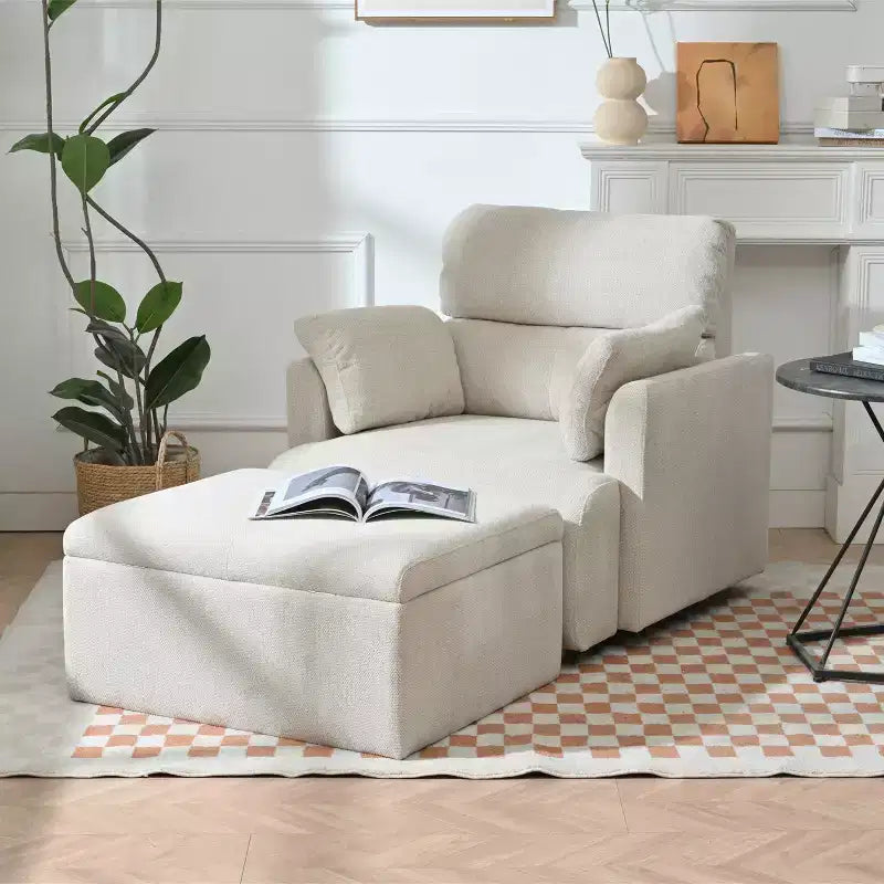 Ensemble de fauteuils d'appoint surdimensionnés TUYOHW, fauteuil de salon moderne de 89 cm avec pouf de rangement, siège profond, fauteuil rembourré pour salon, chambre, bureau