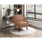 Fauteuil d'appoint TUYOHW, fauteuil de salon avec revêtement en chenille, coussin réversible, pieds en bois massif, fauteuil de canapé pour salon, chambre, bureau