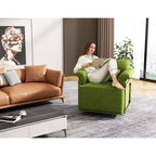 Fauteuil pivotant carré TUYOHW, fauteuil rembourré en tissu moelleux avec pieds en métal doré, coussin à ressorts ensachés, fauteuil de salon pour le salon, la chambre à coucher