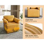 Fauteuil pivotant carré TUYOHW, fauteuil rembourré en tissu moelleux avec pieds en métal doré, coussin à ressorts ensachés, fauteuil de salon pour le salon, la chambre à coucher