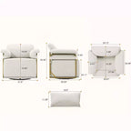 Fauteuil pivotant carré TUYOHW, fauteuil rembourré en tissu moelleux avec pieds en métal doré, coussin à ressorts ensachés, fauteuil de salon pour le salon, la chambre à coucher