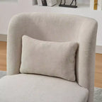TUYOHW 25.2 Fauteuil pivotant moderne en chenille, Fauteuil avec coussin, Coussin à ressorts ensachés, Piètement en métal, Fauteuil d'appoint sans accoudoirs pour salon, bureau, salle de détente