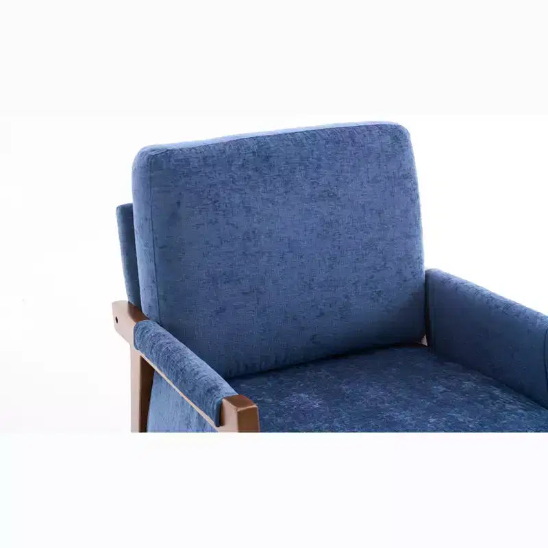Fauteuil d'appoint en velours TUYOHW, Fauteuil rembourré avec coussin lombaire moelleux, Capacité de 136 kg, Chaise longue ergonomique pour salon, chambre à coucher