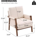Fauteuil d'appoint en velours TUYOHW, Fauteuil rembourré avec coussin lombaire moelleux, Capacité de 136 kg, Chaise longue ergonomique pour salon, chambre à coucher