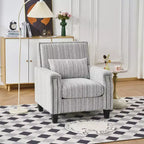 TUYOHW Fauteuil d'appoint moderne, canapé rayé bicolore avec garniture cloutée, cadre en bois massif, fauteuil rembourré pour salon, bureau