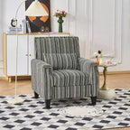 TUYOHW Fauteuil d'appoint moderne, canapé rayé bicolore avec garniture cloutée, cadre en bois massif, fauteuil rembourré pour salon, bureau