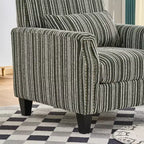 TUYOHW Fauteuil d'appoint moderne, canapé rayé bicolore avec garniture cloutée, cadre en bois massif, fauteuil rembourré pour salon, bureau
