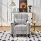 TUYOHW Modern Accent Chair,Two-Tone Striped Sofa Lounge Chair with Nailhead Trim,Solid Wood Frame,Upholstered Armchair for Living Room,Office