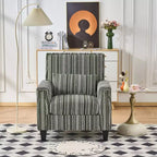TUYOHW Fauteuil d'appoint moderne, canapé rayé bicolore avec garniture cloutée, cadre en bois massif, fauteuil rembourré pour salon, bureau